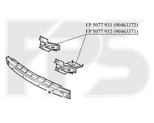 Крепеж Шины Бампера Передний Правый OPEL VECTRA B 99-02 P-017473 фото