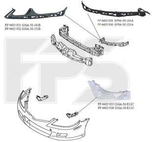 Направляющая Бампера Передняя Левая MAZDA 6 (GG, GY) 02-08 P-013350 фото