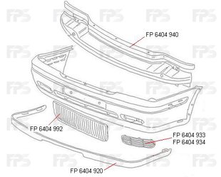 Решетка В Бампере Левая Черная (Кроме TURBO) SKODA OCTAVIA 00-10 P-021046 фото