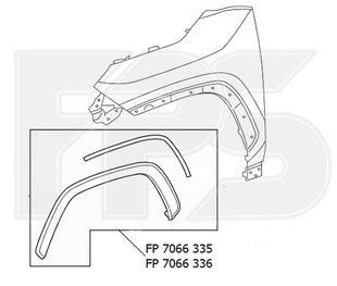Рант Крыла Переднего Левого Черный TOYOTA RAV4 19- P-024382 фото