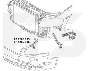 Крепеж Бампера Передний Правый (Бампер-Панель) Audi A4 05-08 (B7) P-000247 фото
