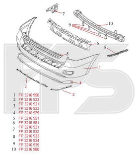 Стойка Бампера Задняя Средняя HYUNDAI SANTA FE II 06-09 P-010136 фото