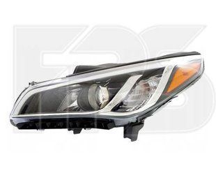 Фара Левая (Эл) Желтая Вставка Галоген (+LED) HYUNDAI SONATA 14-17 (LF) P-010587 фото