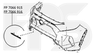 Молдинг Бампера Передний Левый Черный TOYOTA RAV4 19- P-024341 фото