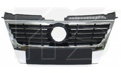Решетка Радиатора Без Отверстия П/Троник Черные Ребра VW PASSAT 05-10 (B6) P-025979 фото