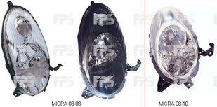 Фара Левая (Эл) Черный Отражатель NISSAN MICRA 03-08 (K12) P-015741 фото
