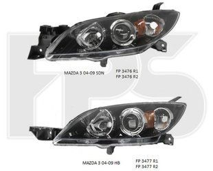 Фара Правая (Мех/Эл) HB3+H7 MAZDA 3 (BK) 04-09 HB P-012953 фото